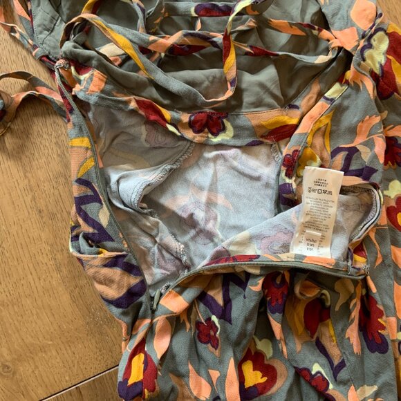 Women's Free People Floral Jumpsuit Romper Strappy Back Size 8 - Picture 11 of 13